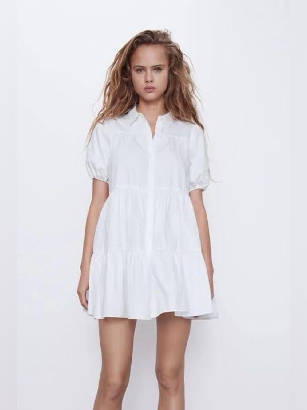 Zara White Voluminous Dress